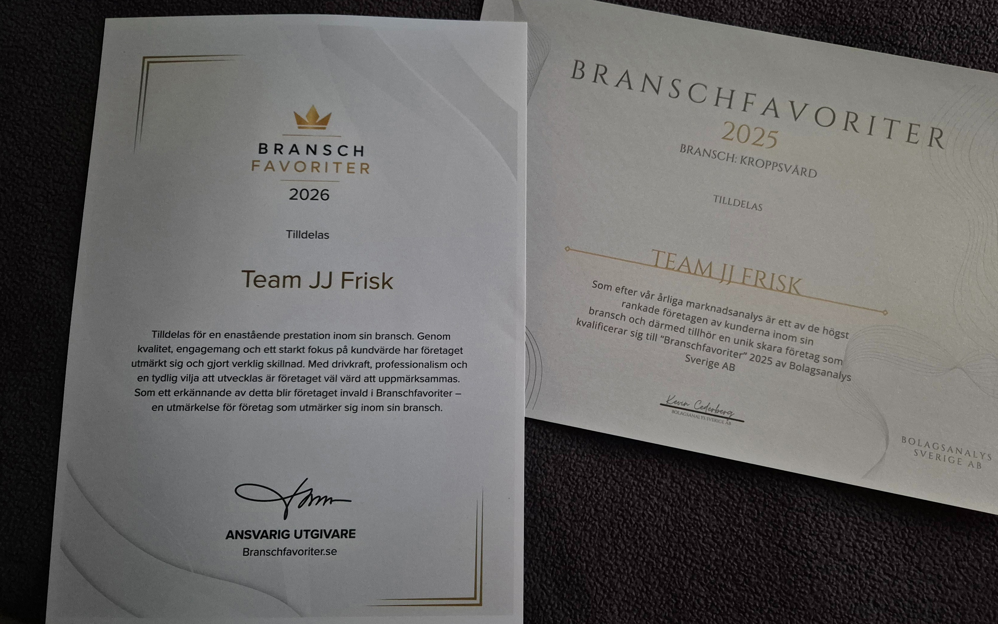Team JJ Frisk Branchfavorit 2025 & 2026, Uppsala - Bokadirek